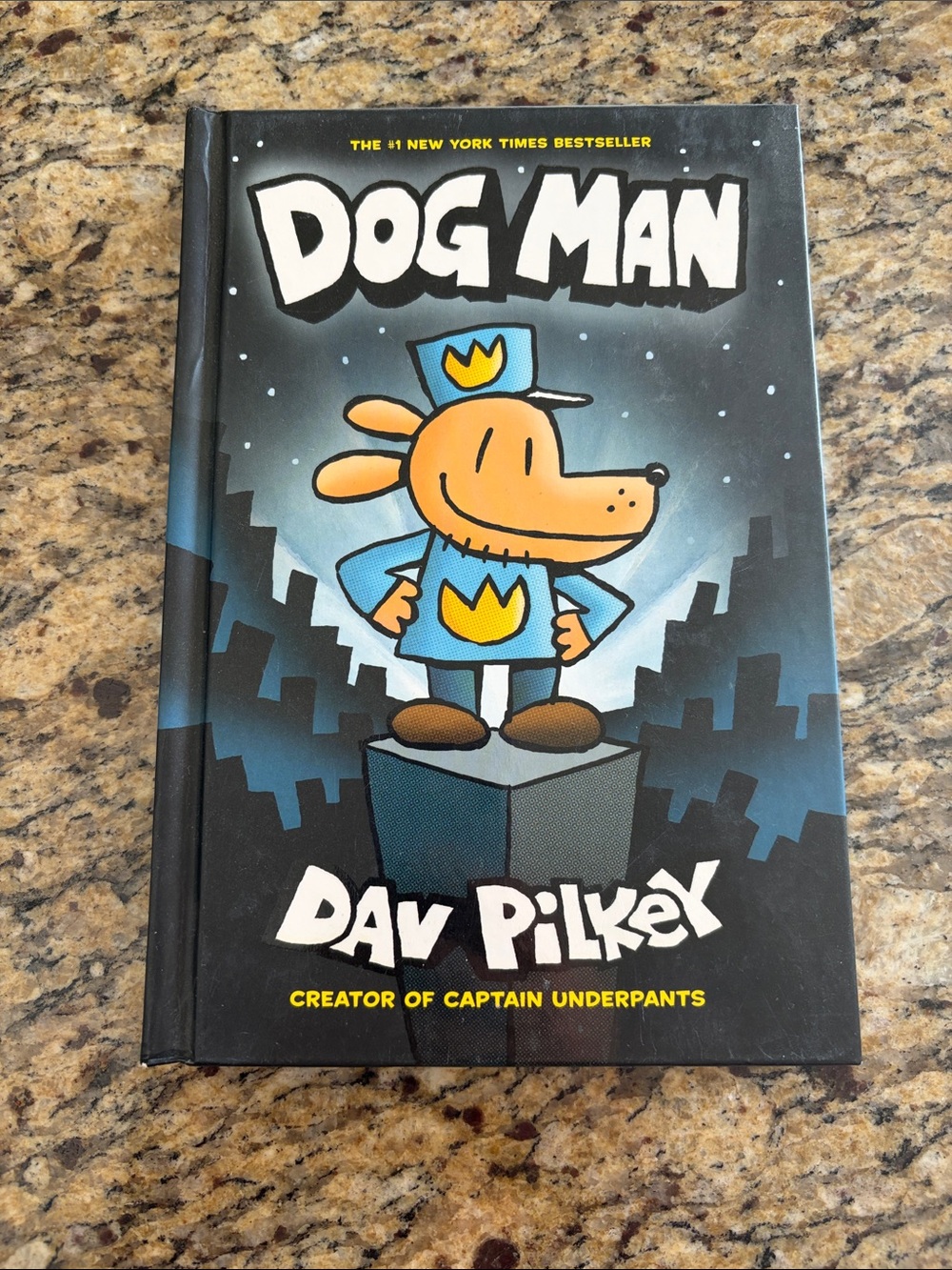 Scholastic Dog Man Hardcover Book - Black & Blue Cover with Yellow Accents